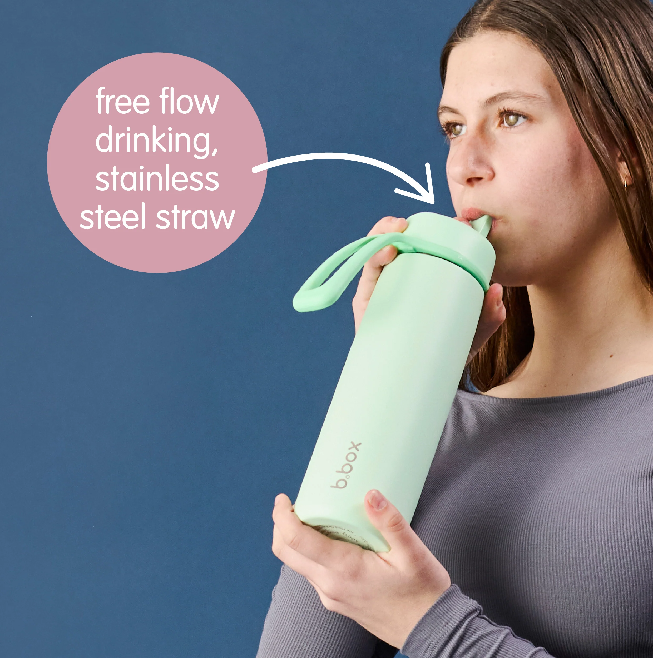 23oz insulated water bottle with flip top - blush crush - Image 6