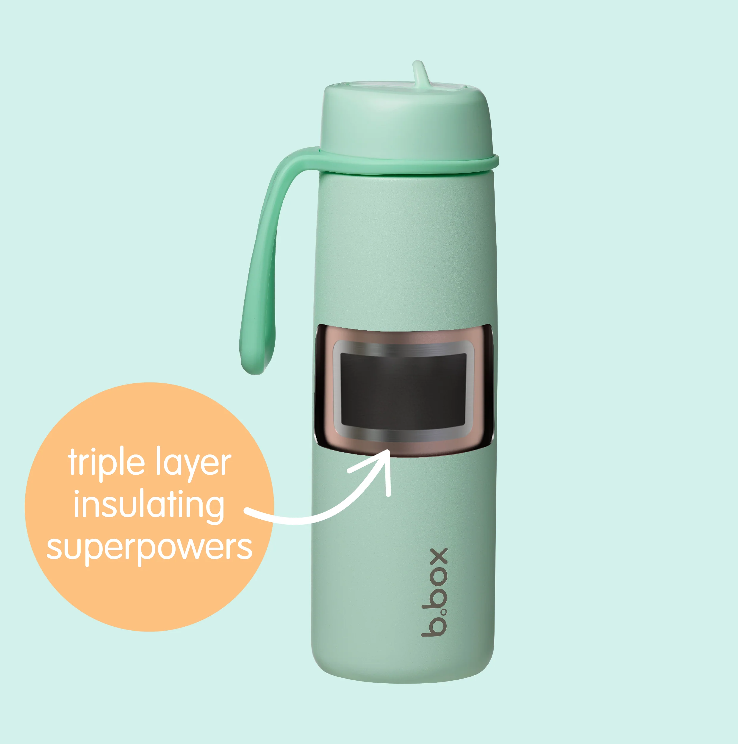 23oz insulated water bottle with flip top - blush crush - Image 8