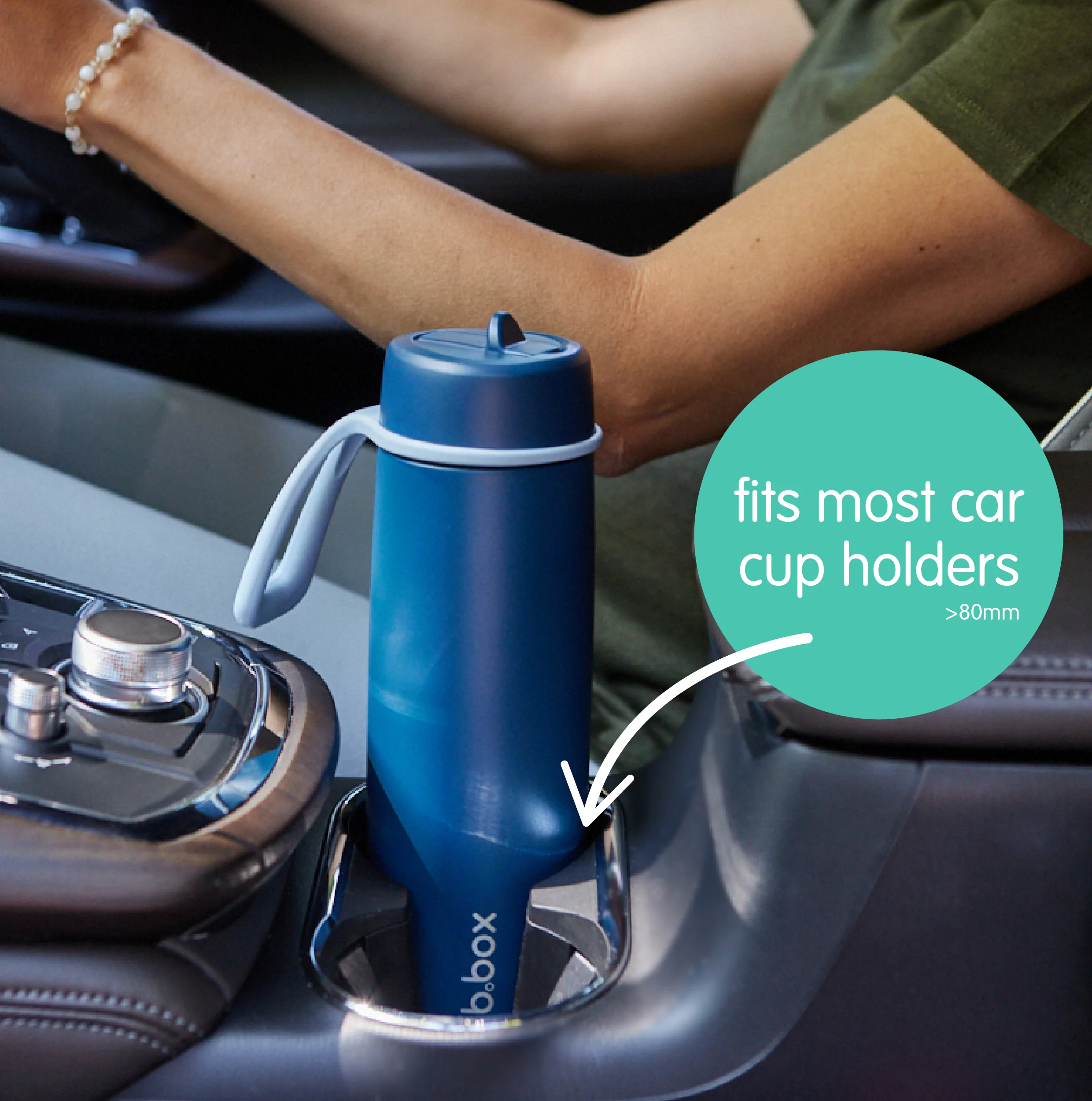 23oz insulated water bottle with flip top - sea glass - Image 3