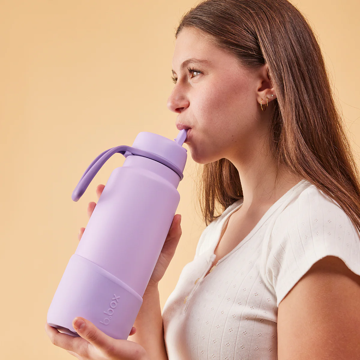 34oz insulated flip top bottle bumper - lilac love - Image 3
