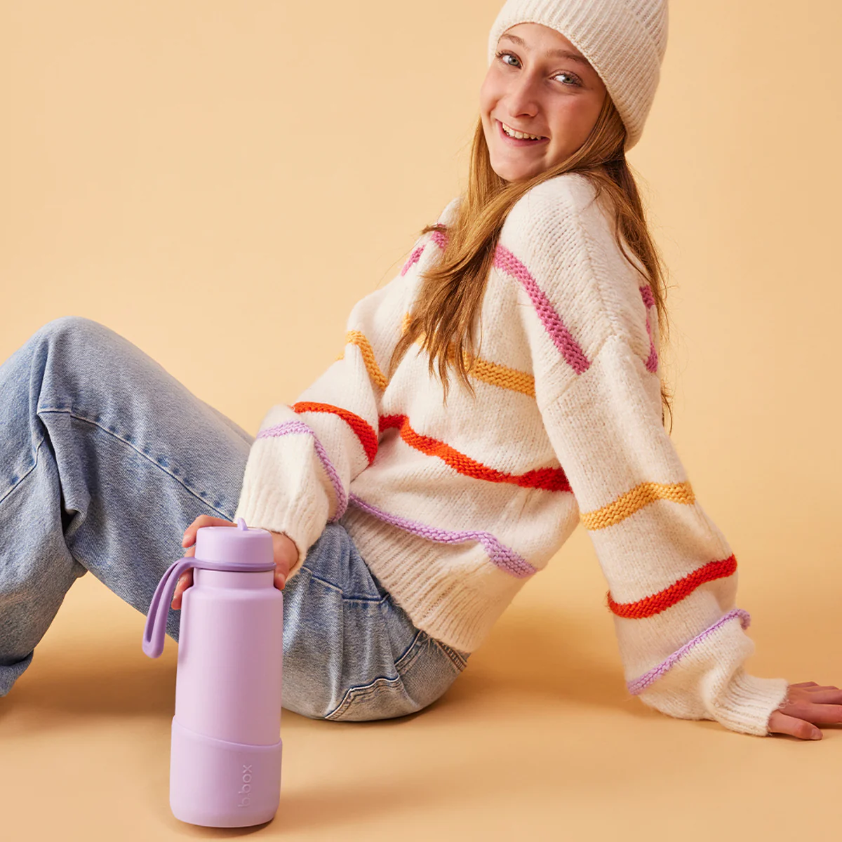 34oz insulated flip top bottle bumper - lilac love - Image 4