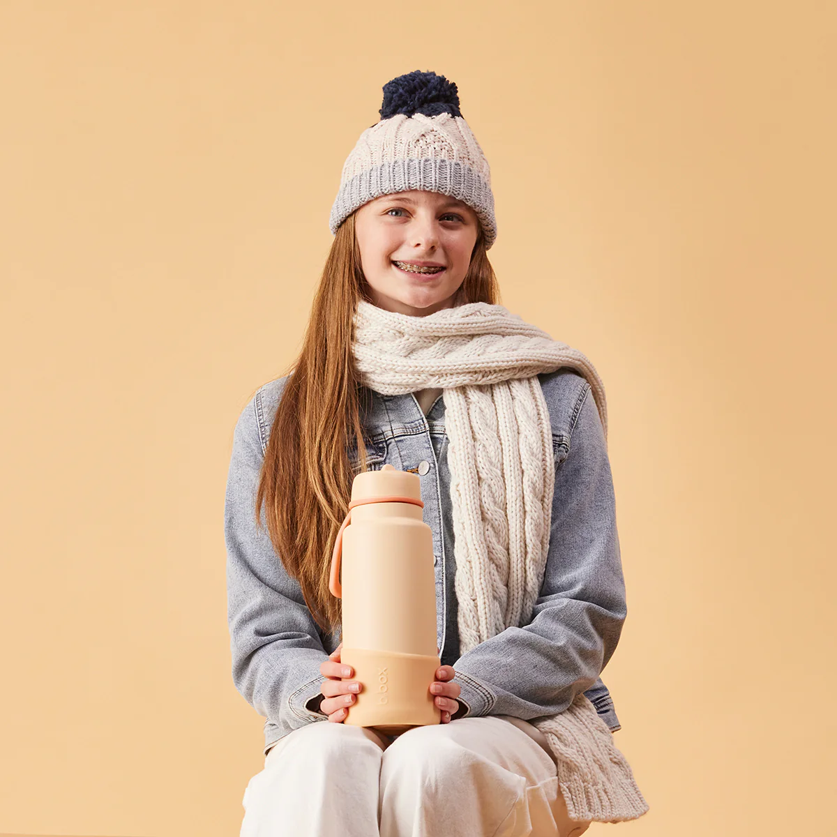 34oz insulated flip top bottle bumper - melon mist - Image 3