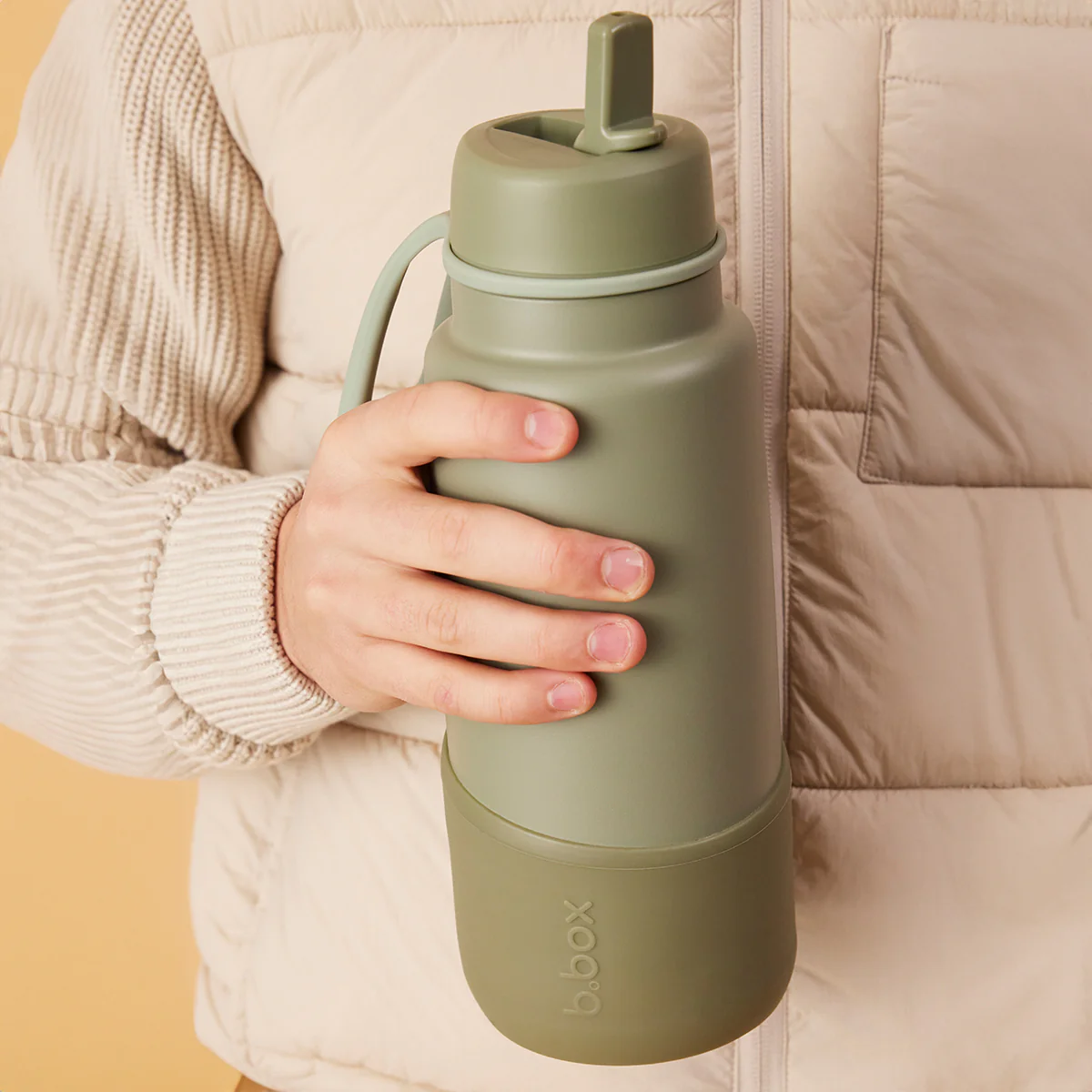 34oz insulated flip top bottle bumper - olive - Image 3