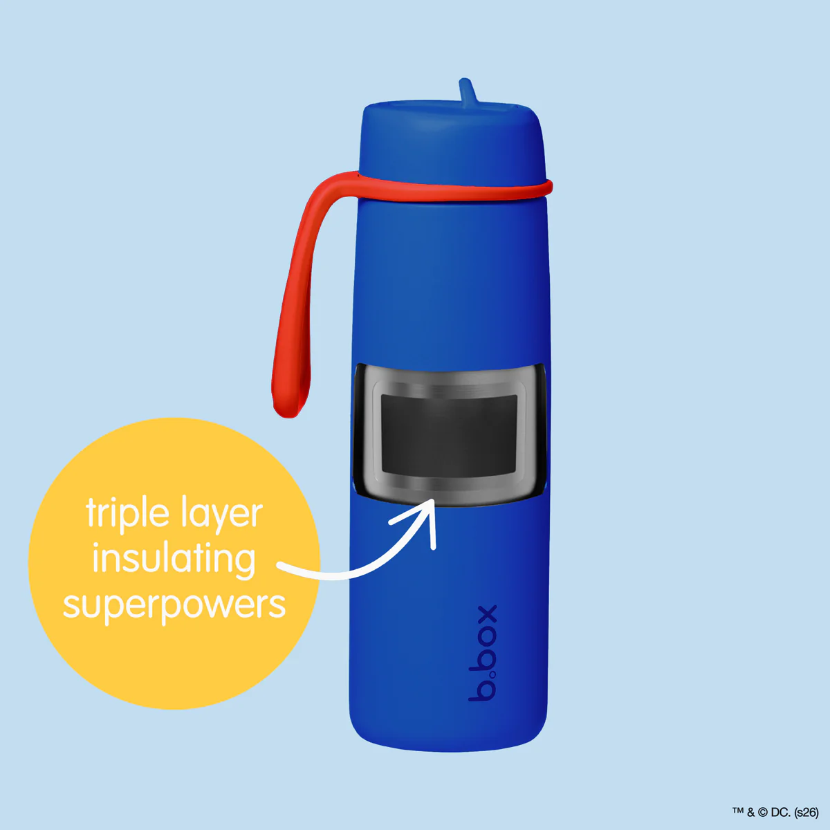 Superman by b.box - 23oz insulated water bottle with flip top - Image 4